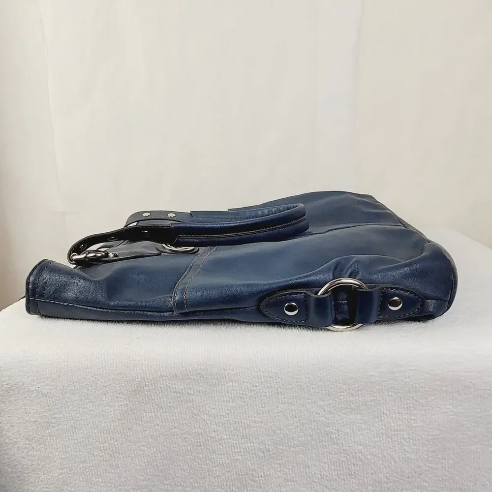 Relic Bleeker blue vegan leather large multipocket tote bag
